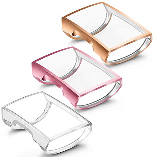 Vancle 3 Pack Schutzhülle Kompatibel mit Fitbit Charge 3 / Charge 4 Schutzfolie Hülle, TPU Ultradünner Stoßfestes Vollschutz Gehäuse Schutz Hülle für Charge 3/Charge 4 (Klar+Rosegold+Rose)