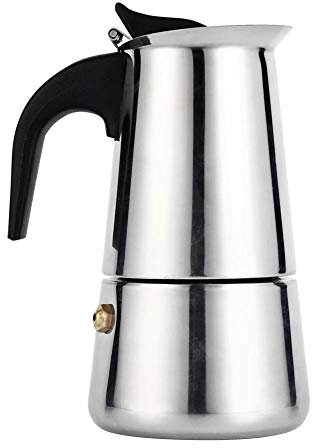 Cafetera del pote de Moka del acero inoxidable, cafetera de la estufa del uso de Ministerio del Interior(100ml)