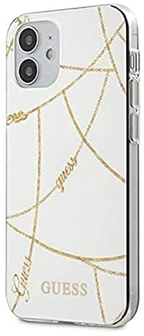 Neu Guess - Custodia Rigida per Apple iPhone 12 Mini, Colore: Bianco