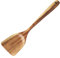 FJNATINH Grande spatule pour wok en bois de teck naturel de 33 cm avec revêtement en résine naturelle, faite à la main pour ustensiles de cuisine antiadhésifs