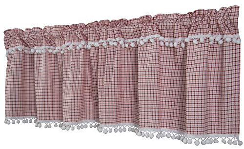 Dreamskull Scheibengardine Bistrogardine Landhaus Kurz Küche Modern Blickdicht Kurzstores Gardinen Kurzgardinen Küchengardine Stangendurchzug Kariert Karo 150 cm Breit Kleinfenster (Rosa)