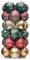 Valery Madelyn Christmas Tree Decorations - Red, Green and Gold Baubles 30pcs 6cm Shatterproof Balls Ornaments for Xmas Tree Decoration