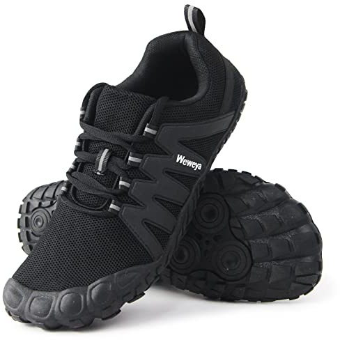 Weweya Men Barefoot Five Toe Wide Box Zero Drop Shoes Size 10 Black