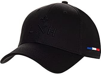 LXH - Casquette 100% Coton Naturel - Collection Champs Élysées - Modèle Mixte - Taille Ajustable - Full Noir
