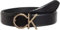 Calvin Klein Damen Gürtel Re-Lock Logo Belt 3,0 cm Ledergürtel, Schwarz (Ck Black), 110