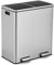 COSTWAY 60L Double Rubbish Bin, 2 x 30L Stainless Steel Recycle Pedal Kitchen Bin with Dual Removable Buckets, Soft Closure Flat Lid & 2 Handles, Airtight Waste Separation System (Silver)