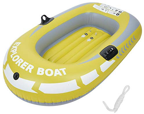 BOROCO Aufblasbares Boot, PVC-Schlauchboot, Marineboot, 1 Person, Floß, Beiboot, Fischerboot mit Seil für treibendes Angeln im Freien, Wassersport