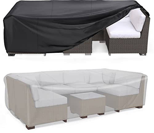 Mrrihand Abdeckung Gartenmöbel Winterfest 242x162x100cm, Trunk 600D Oxford-Gewebe Abdeckung für Gartenmöbel wasserdichte, Anti-UV, Outdoor-Tischabdeckung für Tische und Stühle, Rattanmöbel, Schwarz