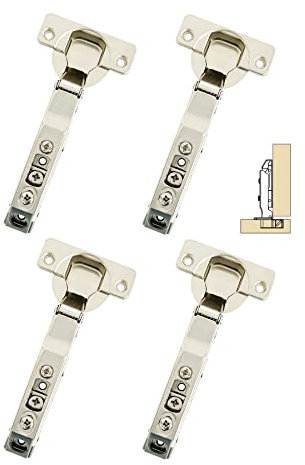 GEFONG 95 Grado Totalmente Solapado Bisagras con Amortiguadores 35mm para Puerta de Armario Cocina Bisagra Silenciosa de Cierre Suave pare Puertas de Muebles 4 Piezas