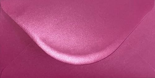 DL (110mm x 220mm) Coloured Envelopes for Greetings Cards Party Invitations & Craft - Pack of 30 (Pearl Fuchsia Pink)