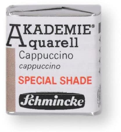 Schmincke – Akademie® Aquarell, 1/2 Näpfchen, 16 906 044 Cappuccino, pastellige Sondertöne, hoch lichtechte Farbtöne, feine Künstler-Aquarellfarben