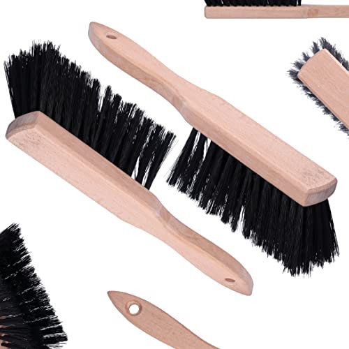 ToolSpace Balayette en Bois - Brosse 2 Pièces avec Fibre Naturel pour Boulangerie Farine - 29 cm Balai avec Manche pour Jardin Balayage Extérieur - avec Poil pour Poussière Nettoyage Cuisine Maison