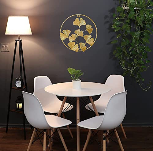 NUACOS Metall Wanddeko Moderne 3D Gold Ginkgo Blatt Wand Deko Skulptur für Schlafzimmer Wohnzimmer KüChen Garten Wandbild Dekoration,Gold b