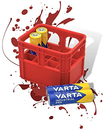 Batterie Bier Kasten Batteriekasten Batteriekiste Batteriebox Aufbewahrungsbox Minikiste Minibox für Aufbewahrung von Batterien AA, AAA, 9V, Leerkiste - 3D gedruckt (AA, Rot)