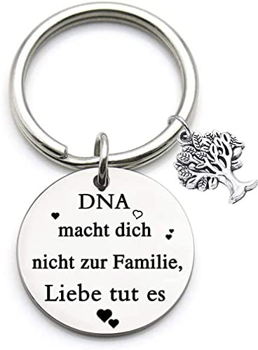 Stiefeltern Schlüsselanhänger Geschenke DNA macht Sie nicht Familie Liebe tut S chlüsselanhänger Stiefmutter Geschen k, Stiefvater Gesch enk, Adoption Schlüsselanhän ger