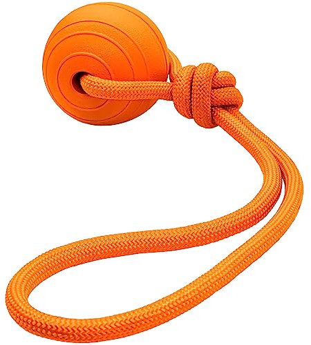 DLDER Palla per cani su una corda giocattolo per cani, palla galleggiante in schiuma con corda, giocattolo per cani di taglia piccola, media e grande, masticatori aggressivi.