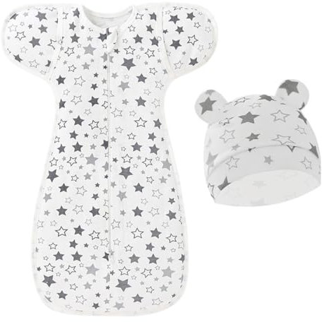 Ganzjahres Baby-Schlafsack : Langarm Innensack & gefütterter Außensack aus 100% Baumwolle - Größe: 0-3 Monate (50/56) - ideal für Sommer und Winter