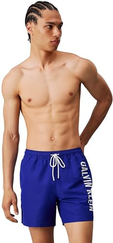 Calvin Klein Short de Bain Homme Medium Drawstring Mi-Long, Bleu (Sapphire Blue), 4XL
