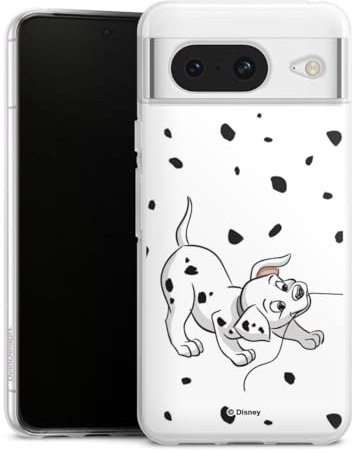 Custodia di silicone compatibile con Google Pixel 8 Custodia trasparente Cover per smartphone trasparente La carica dei 101 Disney Cane