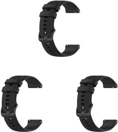 3 Pack Bracelet Compatible avec Huawei Watch GT 2 42mm Bracelet, Sport Respirant Silicone Étanche Remplacement pour Huawei Watch GT 2 42mm pour Hommes Femmes (Noir+Noir+Noir)