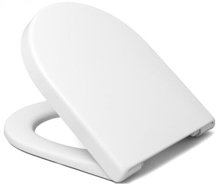 Ramm Asiento de inodoro compatible con Duravit Starck 2, asiento de inodoro de duroplast antibacteriano, tapa de inodoro con cierre suave