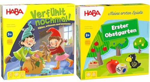 HABA 304508 – Verfühlt nochmal!, Fühlspiel für Kinder ab 3 Jahren & 4655 - Meine ersten Spiele Erster Obstgarten