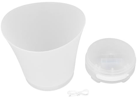 Fafeicy LED-Eiskübel mit Bluetooth-Lautsprecher 7L, 1200mAh, 4 Lichtmodi Farbwechsel, 25x26x27cm für Wein Bier Party Bar Zubehör