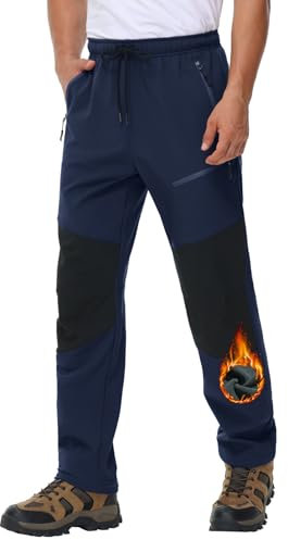 MOCOLY Pantaloni Sci Alpinismo Uomo Invernali Pantalone da Neve Impermeabili Pantaloni Snowboard Termici Pantaloni Trekking Tecnici Softshell Felpati Pantaloni Caccia Montagna Cargo Imbottiti 3XL