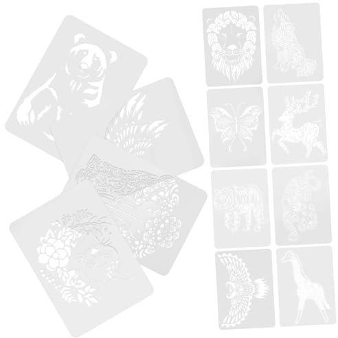 SEWACC 12stücke Tier Malvorlagen Schablonen Bastelschablonen Zum Malen Wänden Holz Oder Tagebüchern Große Und Kleine Malschablonen Für Diy-kunstwerke Und Geschenkdekorationen