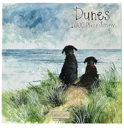 ALEX CLARK Dunes Jigsaw Puzzle - 1000 piece puzzle - Dogs on the beach - fun games and puzzle gifts - animals - dog lover gifts - adults and children aged 12 and up