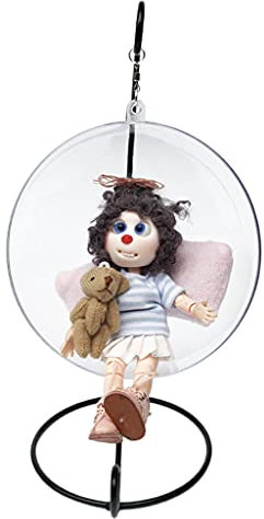 SFEWF Ornamento da Tavolo Mobili in Miniatura Amaca Sedia da Altalena Ornamento da Tavolo Bambola Seduta con Orso