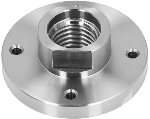 Lufodon Hochwertige 3-Zoll-Holzdrehbank-Frontplatte aus legiertem Stahl mit 4 Schraubenlöchern, kompatibel für 1-Zoll-X-8TPI-Spindel für präzise Holzbearbeitungsprojekte