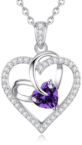 CDE Necklaces for Women Heart Pendant Birthstone Jewellery Gifts for Women | Birthstone Pendant Gift for Her Wife Perfect for Anniversary Birthday Mothers Day Christmas & Valentine's Day