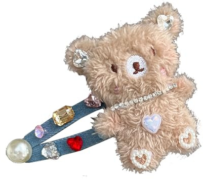 Btgghytr Süße Haarspange, Cartoon-/Bärenform, Plüsch-Haarspange für Pferdeschwanz, Pony, Haarnadeln für Teenager, Haarstyling-Clips für Damen und Mädchen