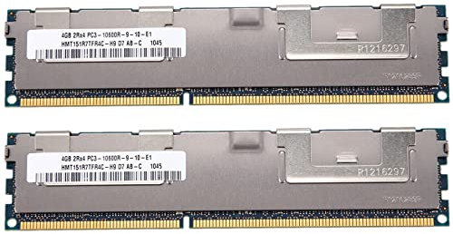 rieder 2X 4 GB di Memoria RAM DDR3 2Rx4 PC3-10600R 1,5 V 1333 MHz ECC 240 Pin RAM Server HMT151R7TFR4C