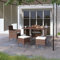 XINCXIN 4-TLG. Gartenstuhl, Gartenstühle Stühle Chair Korbsessel Geeignet für Terrace Balcony Pool Garden und Hocker Set Poly Rattan Braun
