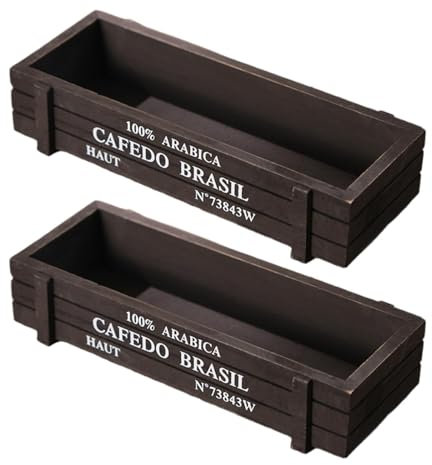 JAYIOLA Jardinera de Madera, Rectangular, Organizador para Balcón Y Jardín, Caja de Madera para Decoración, Negro