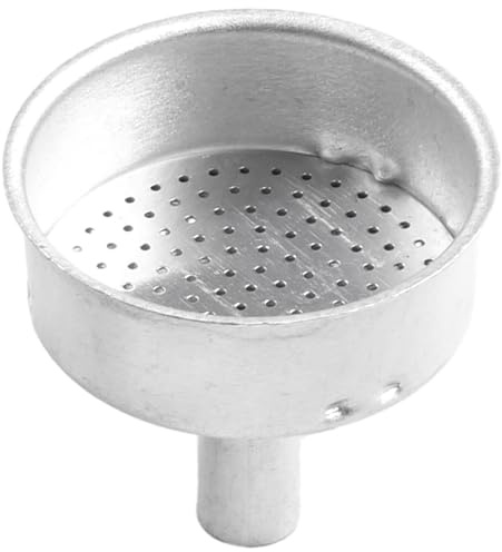 Sisinkal Embudo de filtro de café Moka de aluminio compatible con 1, 2, 3, 6, 9, 12 tazas, espresso, percolador, estufa, accesorios para cafetera (100 ml)