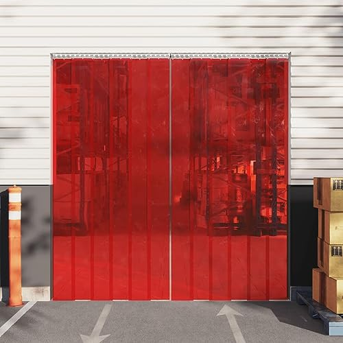 INLIFE Rideau de Porte Rouge 300 mmx2,6 mm 25 m PVC