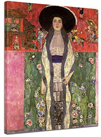 Bilderdepot24 Bild auf Leinwand | Gustav Klimt - Portrait der Adele Bloch-Bauer in 40x50 cm als Wandbild | Wand-deko Dekoration Wohnung alte Meister | NEU-180206-40x50-pda