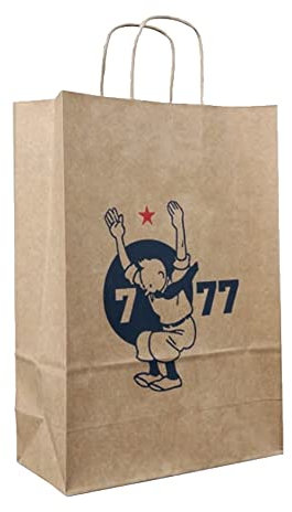 Moulinsart Recycled kraft paper bag Tintin 7 to 77 years 36x25x11cm (04118)