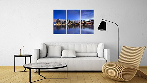Wandbild PVC New York Sonnenaufgang über Manhattan | einfache Montage | Deko Zimmer | Motive paisajisticos | Natur |urbes | mehrfarbig | Elegantes Design 100x60cm