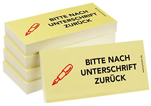 PRICARO Haftnotizen Nach Unterschrift zurück, 100 Blatt, 5 Stück