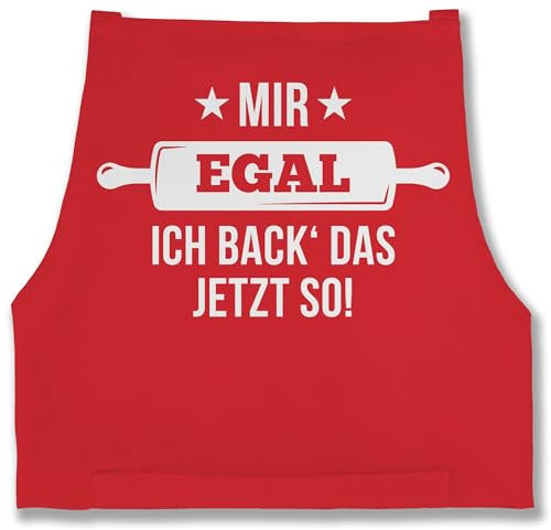 Shirtracer Schürze - Backschürze personalisiert - Erwachsene - Mir egal ich back das jetzt so - 85x69 - Rot - bäckerschürzen backen+geschenk koch backen kochschürze geschenk für köche