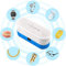 Professionelle 3-in-1-Ultraschall-Kontaktlinsen/Brillen/Uhren/Schmuck Reinigungsmaschine Waschmittel Brillenbox, batteriebetrieben (Color : Blau)