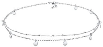 Elli Halskette Damen Choker Kugel Layer Look Plättchen in 925 Sterling Silber