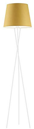 Tokio Lampe sur pied avec abat-jour Jaune moutarde Cadre blanc