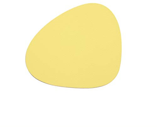 LindDNA Glasuntersetzer Curve aus recyceltem Nupo Leder in der Farbe Yellow mit Einer Größe von 11x13cm, 981027