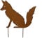 Bornhöft Gartenstecker Fuchs Metall Edelrost Gartendeko Gartenstecker 41cm x 50cm rostige Gartendekoration Naturrost