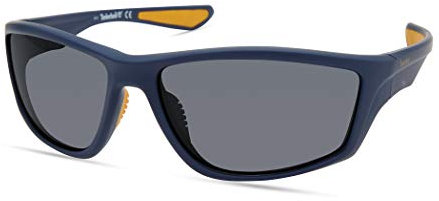 Timberland TBA9272 Occhiali da Sole Uomo, Occhiali da Sole Casual Leggeri, Forma Lente Rettangolare, Lenti Polarizzate Fumo, Nero Lucido